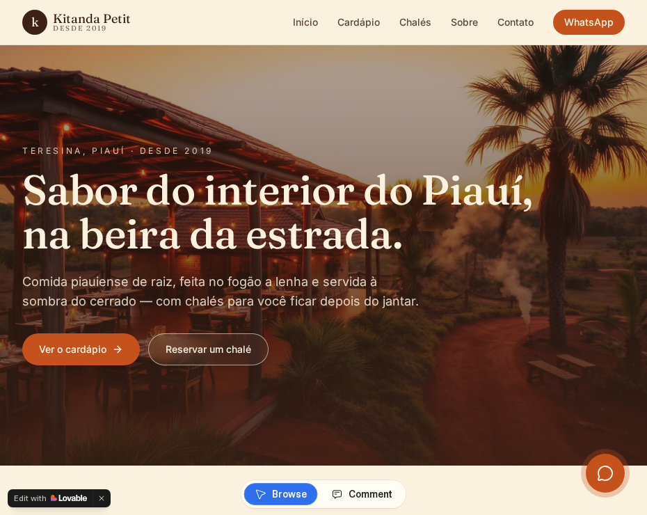 Preview do site Kitanda Petit